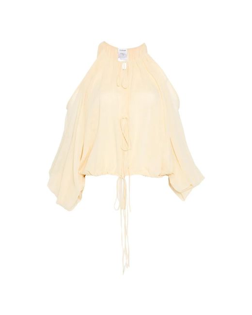 Top Con Cordones Y Hombros Descubiertos ANDAMANE de color White