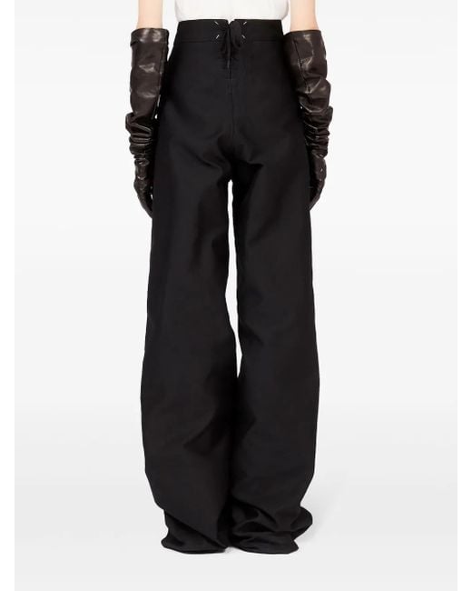 Maison Margiela Black Wide-Leg Satin Trousers