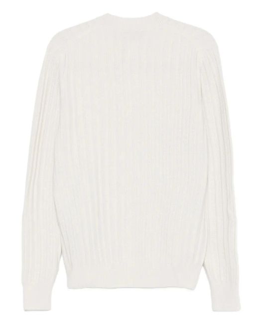 Cruciani White Wool Blend Sweater for men