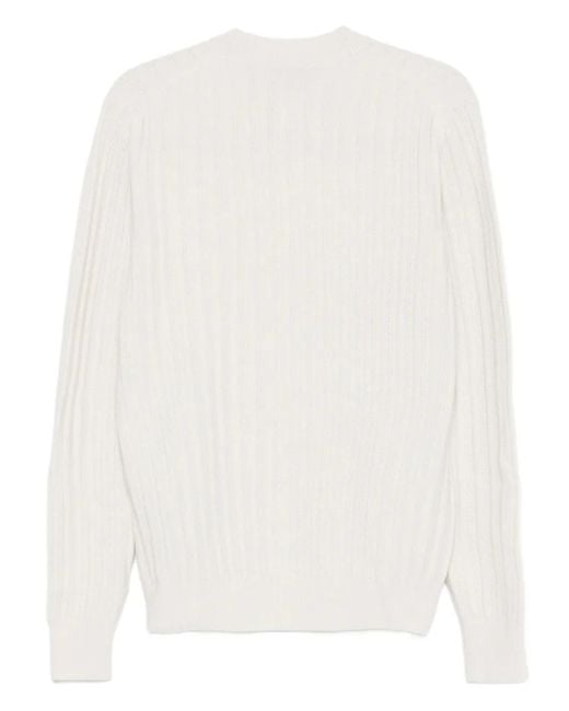 Cruciani White Wool Blend Sweater for men
