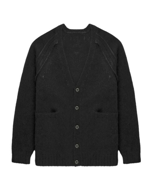 Undercover Black Buttoned Raglan-Sleeve Cardigan for men