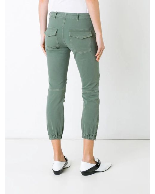 Nili Lotan Green Elasticated Cropped Trouser