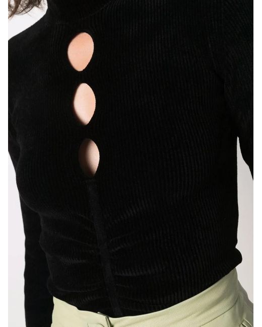 MSGM Black Cut-Out Detail Knitted Top