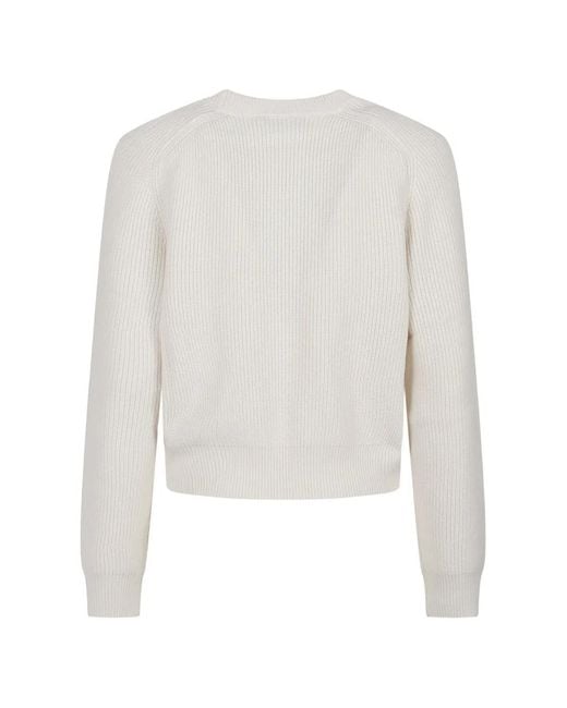 IRO White Ribbed Crew-Neck Sweater