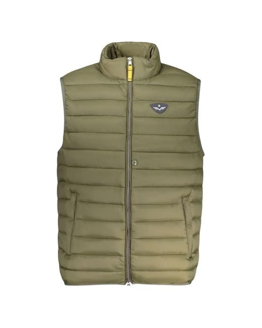 Armata Di Mare Green Quilted Sleeveless Gilet for men