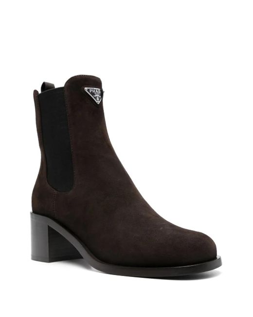 Prada Black 55Mm Suede Boots
