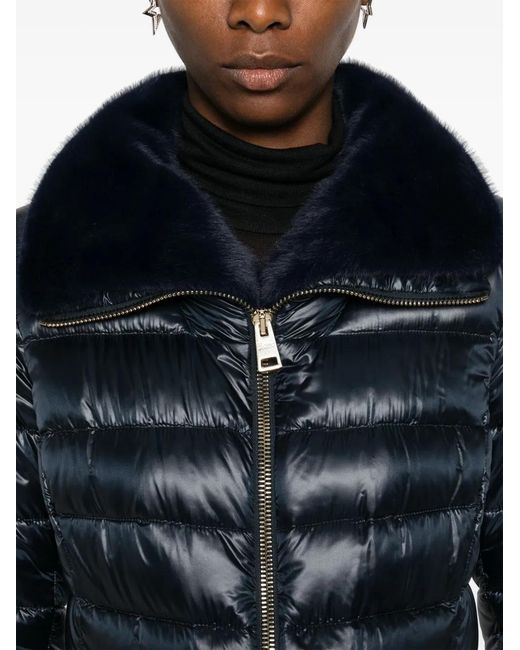Herno Black Logo-Plaque Coat