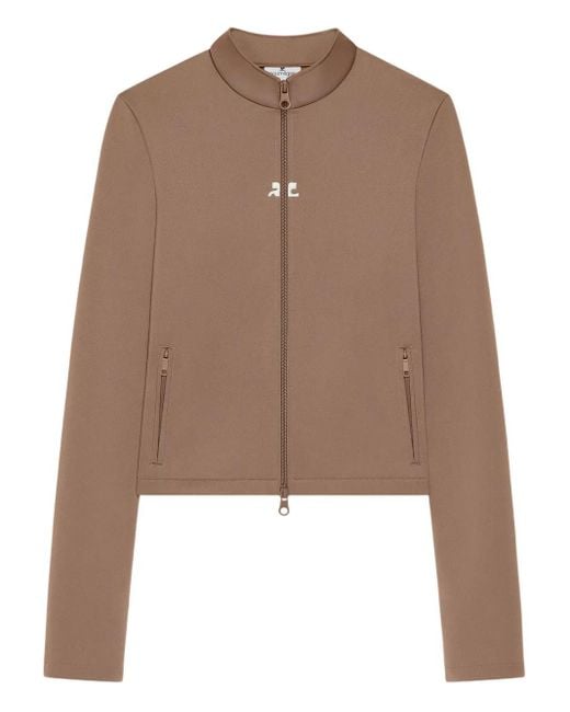 Giacca Crop Con Zip di Courreges in Brown