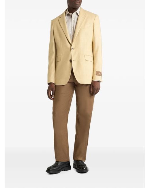Etro Natural Pegaso-Patch Single-Breasted Blazer for men