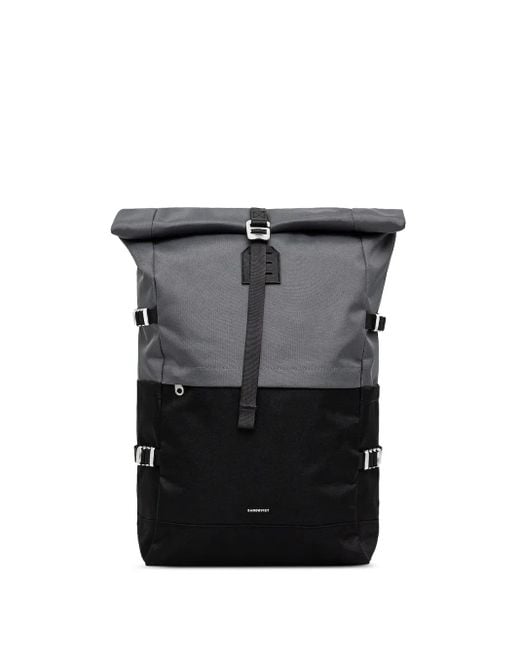 Sandqvist Black Icon Rolltop L Backpack