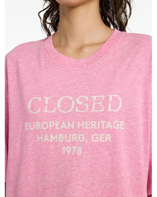 Closed Pink Logo-Print T-Shirt