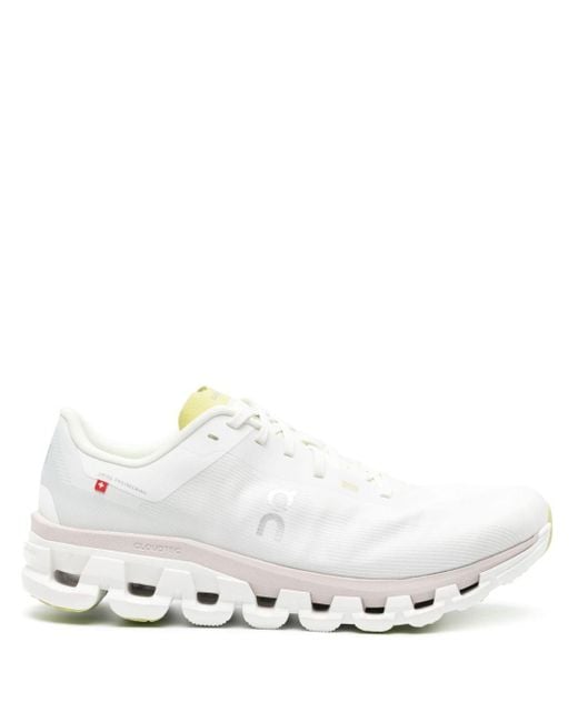 On Shoes White Cloudflow 4 Sneakers - Men's - Fabric/rubber for men