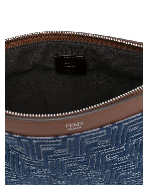 Fendi Blue Pouch Piatta Medium Ff for men