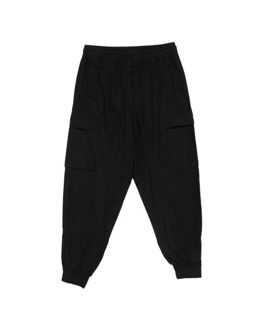 Thom Krom Black Drawstring Cargo Pants for men