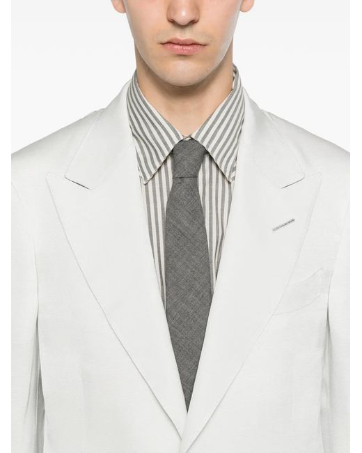Tom Ford White Shelton Peak-Lapel Single-Breasted Blazer for men
