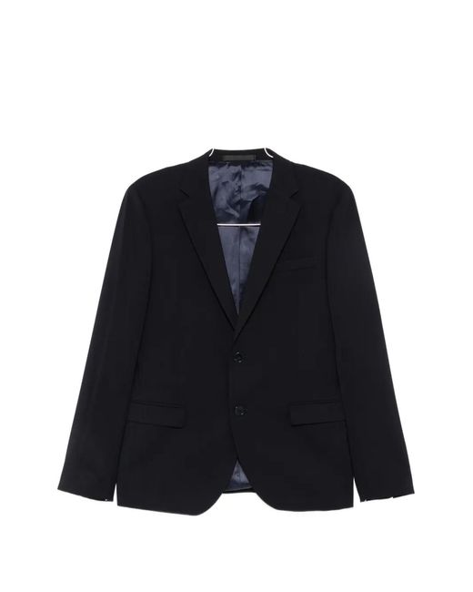 Manuel Ritz Blue Single-Breasted Notched-Lapels Jacket for men