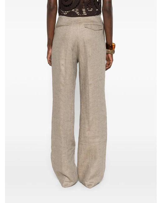 Berwich Natural Pleated-Front Trousers
