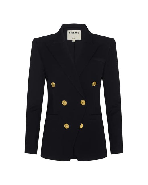 L'Agence Blue Kyomi Button Blazer
