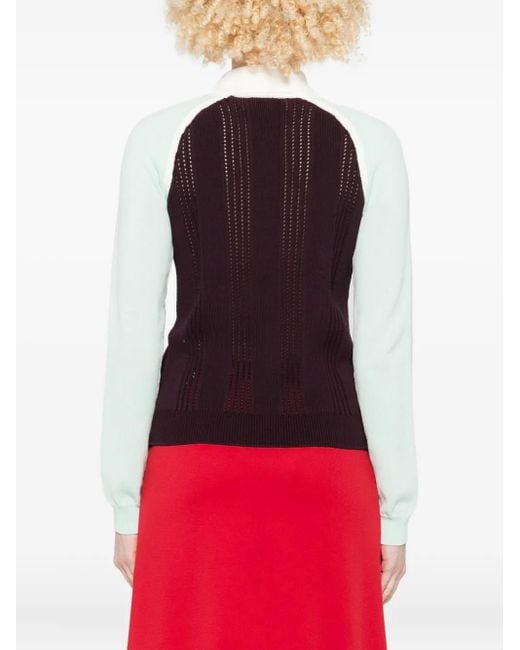 Casablanca Red Colourblock Polo Top