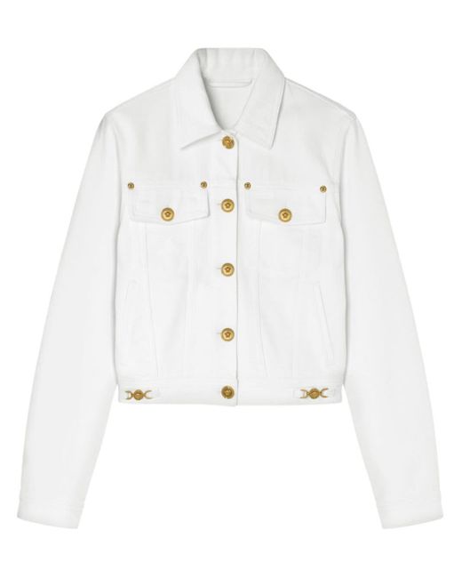 Versace White Medusa Head-buttons Denim Jacket
