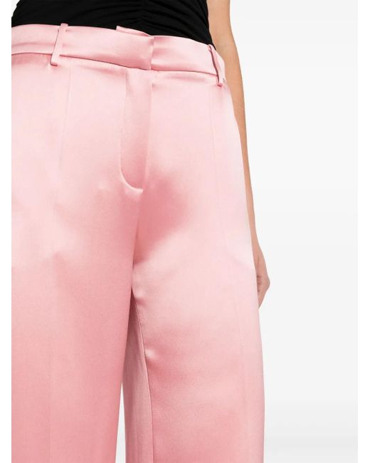 Magda Butrym Pink High-Waist Wide-Leg Trousers