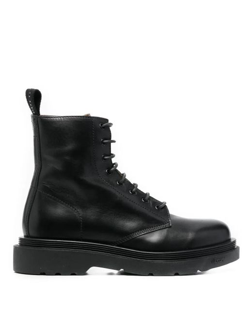 Buttero Black Chunky Lace-Up Boots for men