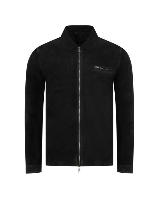 Giorgio Brato Black Zip Suede Jacket for men