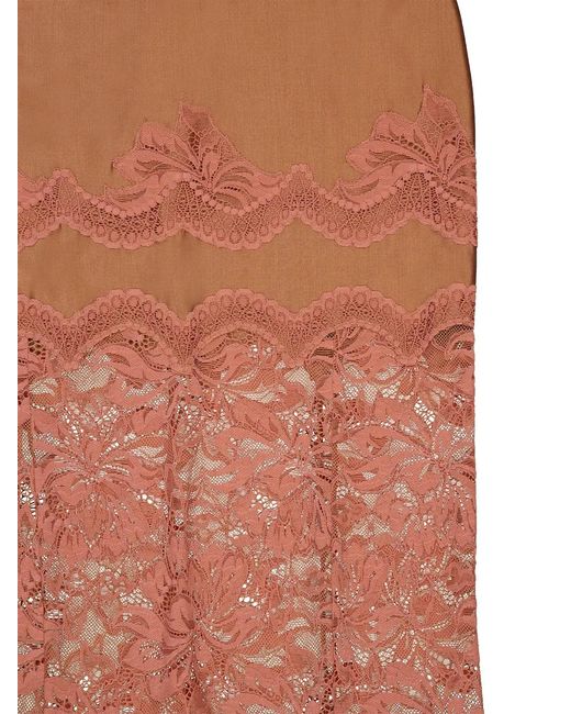 Rabanne White Lace-Panelled V-Neck Maxi Dress