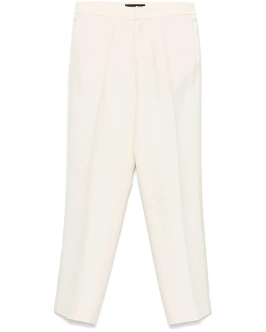 Fabiana Filippi White Satin-Trim Trousers