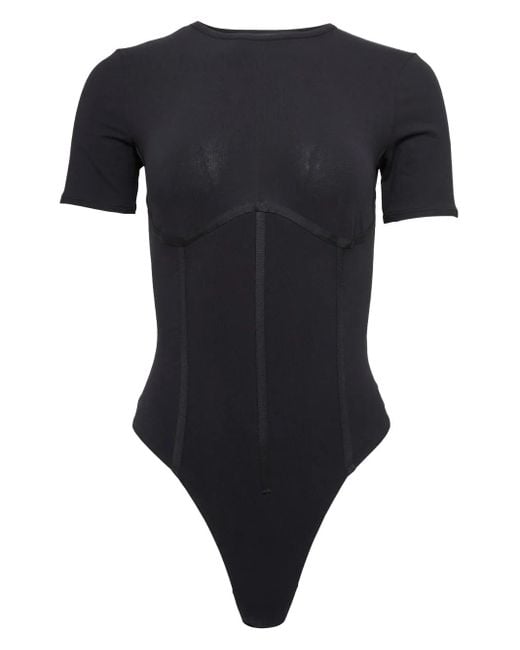 Fleur du Mal Black Organic-Cotton T-Shirt Bodysuit