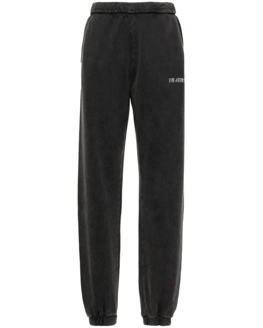 The Attico Black Penny Mid-Rise Cotton Sweatpants