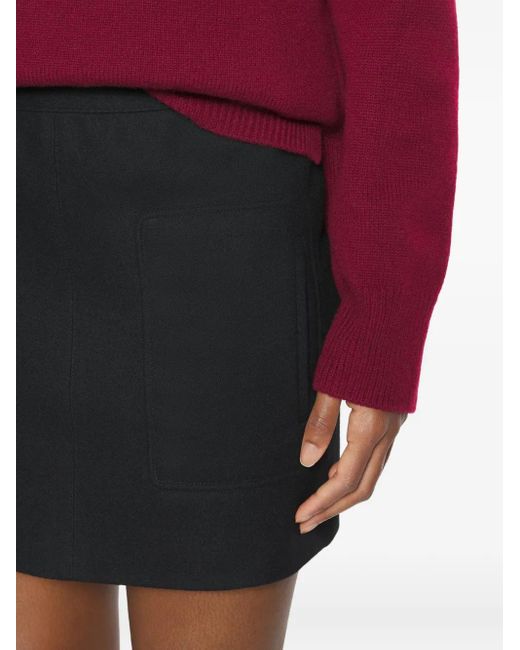 Maison Kitsuné Black Front-Pocket Mini Skirt