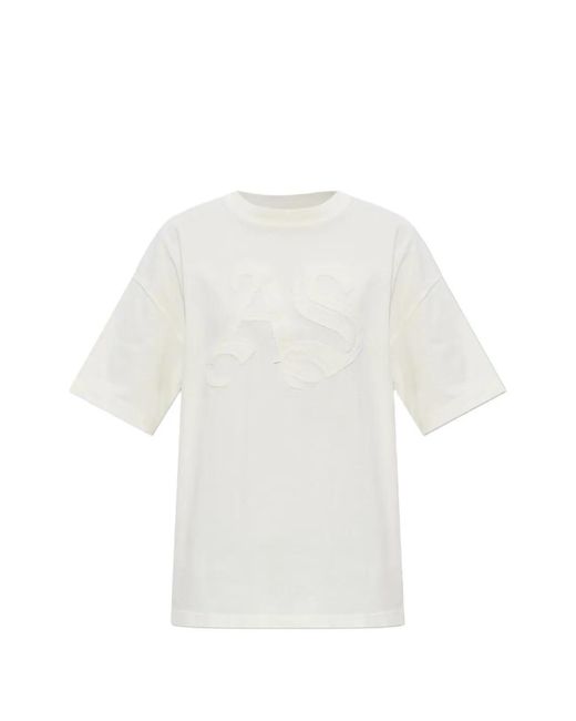 AllSaints White Insignia Etta Logo-Appliqué T-Shirt