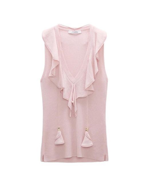Dorothee Schumacher Pink Ruffled Sleeveless Top