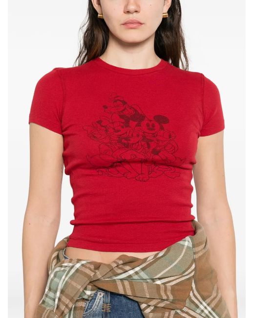 Re/done Red X Disney Graphic-Print T-Shirt