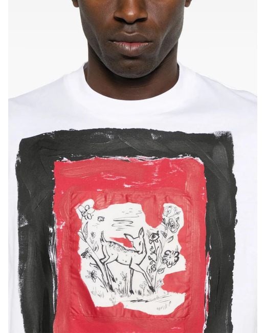 メンズ Marni ペイント Tシャツ White