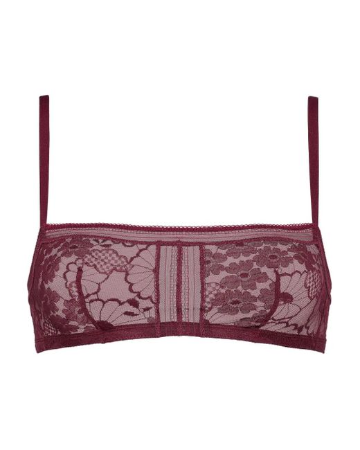 Eres Purple Figue Floral-Lace Bra