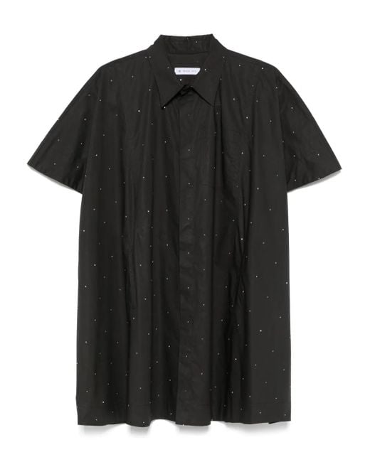 Manuel Ritz Black Rhinestone-Embellished Shirt Dress