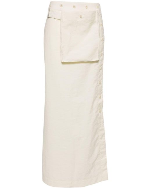 Lemaire White Pocket-detailing Long Skirt