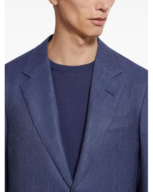 メンズ Zegna パッチポケット ジャケット Blue