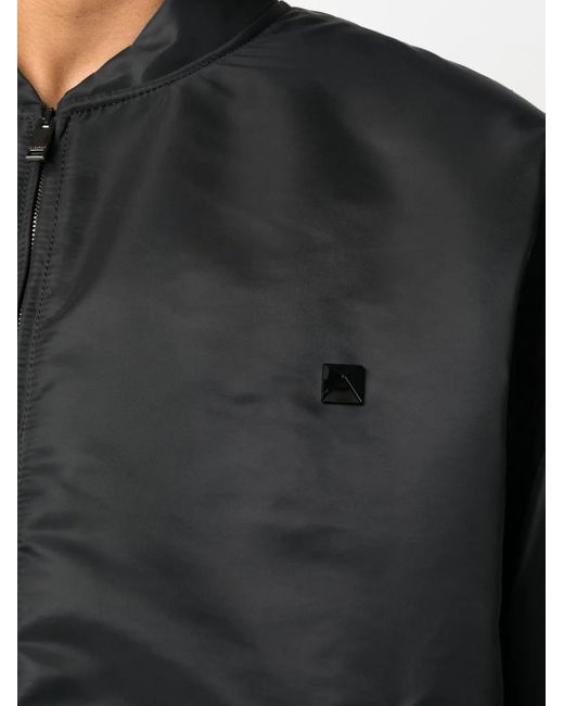 Valentino Garavani Black Zip-Up Bomber Jacket for men