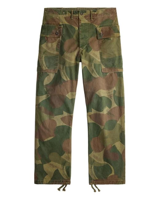 RRL Green Camouflage-Print Trousers for men