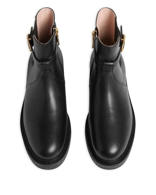 Coccinelle Black C-Saddle Buckle-Strap Boots