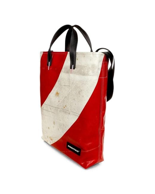 Freitag Red Leland Logo-Patch Tote Bag for men