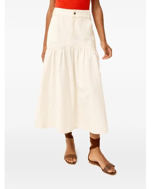 Marie Oliver White Ruffled Full Skirt