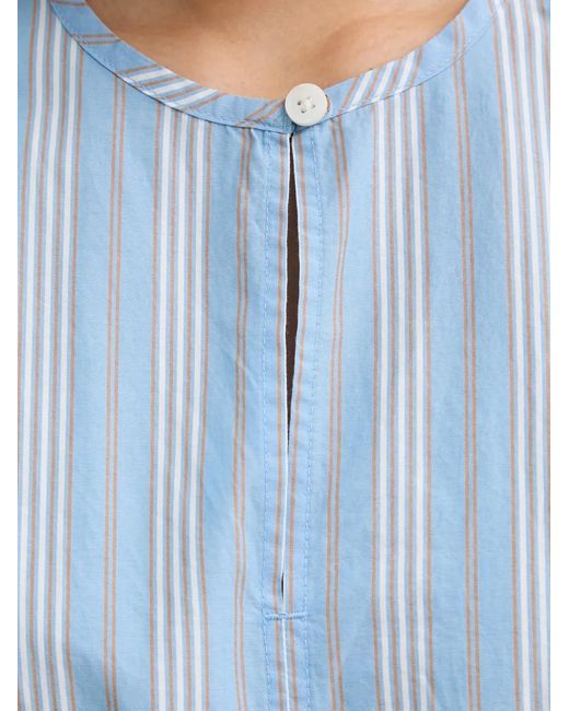 Marc O' Polo Blue Striped Short-Sleeve Cotton Mini Dress