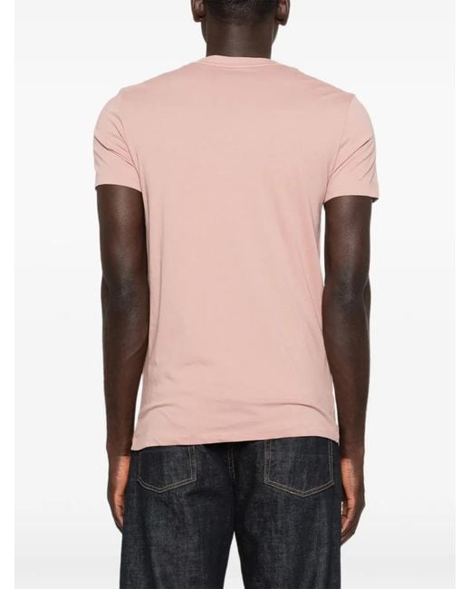 AllSaints Pink Embroidered-Logo T-Shirt (Set Of Three) for men