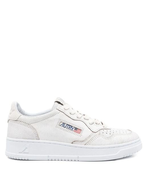 Autry White Medalist Perforated Leather Sneakers