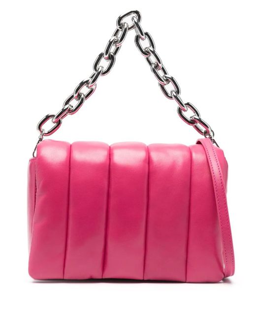 Stand Studio Pink Hera Quilted Leather Clutch Bag