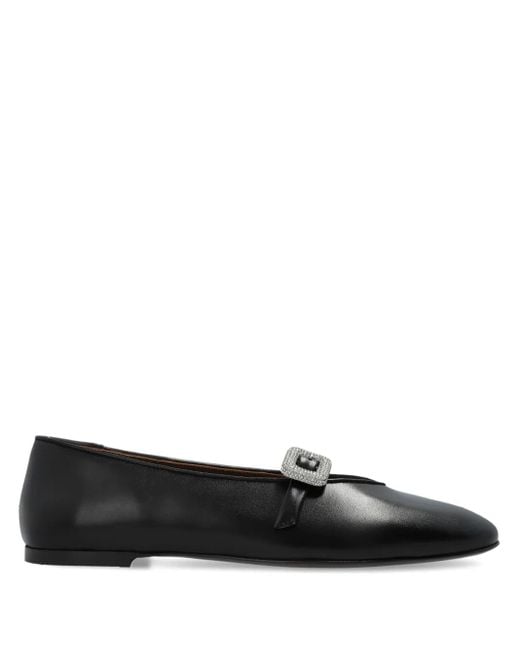 Giuseppe Zanotti Black Georgia Buckle Ballet Flats